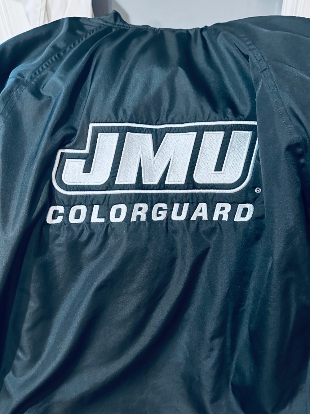 JMU color guard lined wind breaker